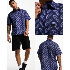 Lacoste NWT Men's Allover Logo Print Short Sleeve Shirt 100% Cotton Large